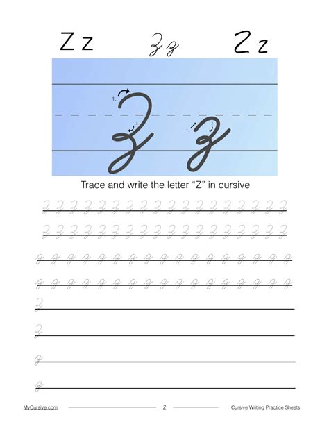 Master Writing a Capital Z in Cursive with This Step.